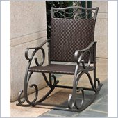 International Caravan Lisbon Wicker Rocking Chair in Chocolate 