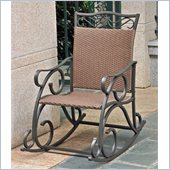 International Caravan Lisbon Wicker Rocking Chair in Antique Brown 
