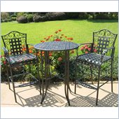 International Caravan Mandalay Iron 3 Piece Pub Set in Antique Black