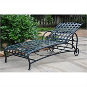 International Caravan Santa Fe Wrought Iron Outdoor Single Chaise in Verti Gris