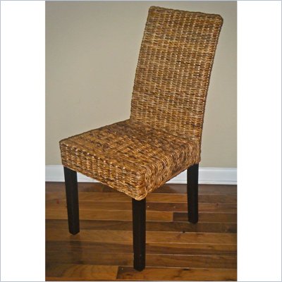 International Caravan Abacca Mahogany Leaf Dining Chair - Set of Two