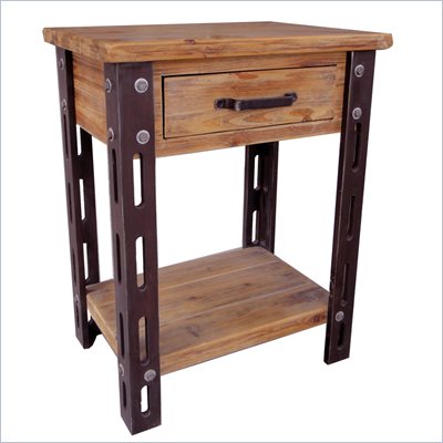 International Caravan  Aledo Antique 1-Drawer Indoor Side Table