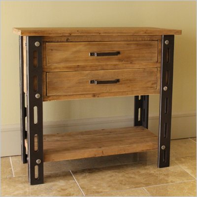 International Caravan  Aledo Antique 2-Drawer Indoor Side Table