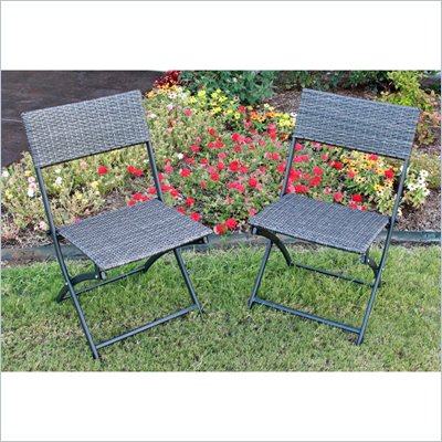 International Caravan Aledo Set of 2 Wicker Resin Patio Chairs