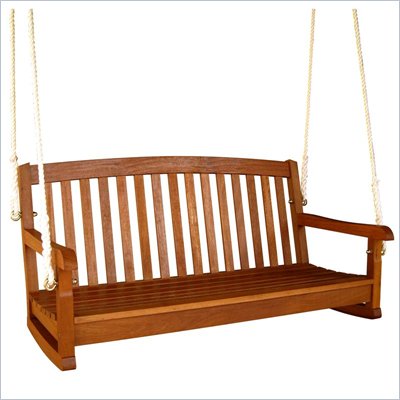 International Caravan 48" Two Seater Balau Swing with Curved Back