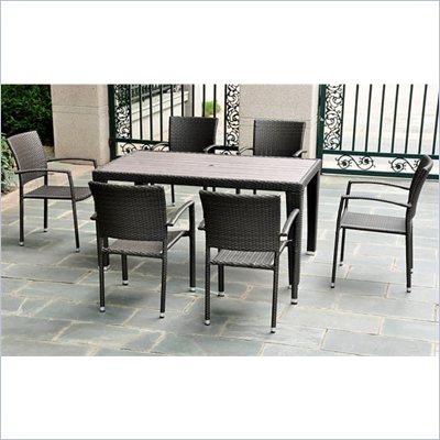 International Caravan Barcelona 7 Piece Patio Set in Black Antique