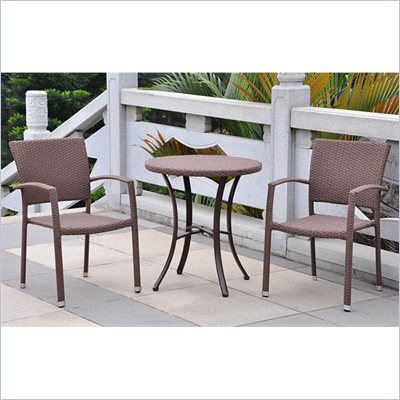 International Caravan Barcelona 3 PCS Bistro Set in Antique Brown