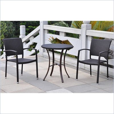 International Caravan Barcelona 3 PCS Bistro Set in Black Antique