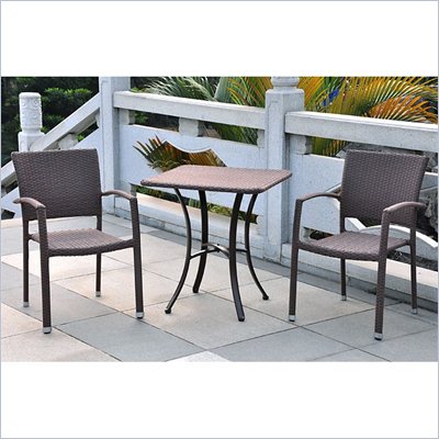 International Caravan Barcelona 3-Piece Bistro Set in Black Antique 