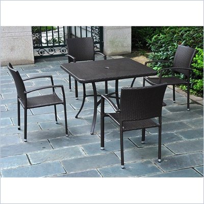 International Caravan Barcelona Patio Chair in Black Antique(Set of 4)
