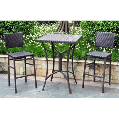 International Caravan Barcelona 3-Piece Bistro Set in Black Antique 