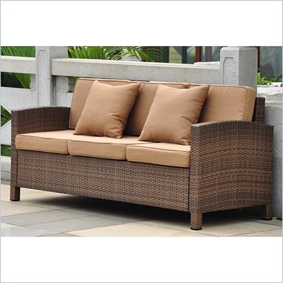 International Caravan Barcelona Sofa with Cushions in Antique Brown 