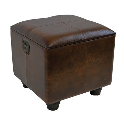 International Caravan Carmel Square Ottoman Trunk with Lid in Brown