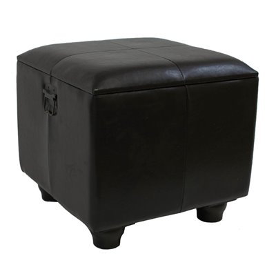 International Caravan Carmel Square Ottoman Trunk w/ Lid in Chocolate