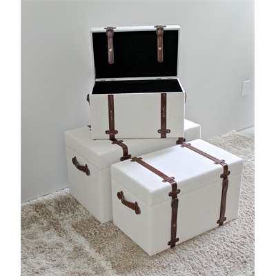 International Caravan Charlotte Set of 3 Fabric Storage Trunk
