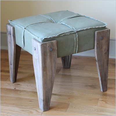 International Caravan Charlotte Sage Indoor Fabric Vanity Stool