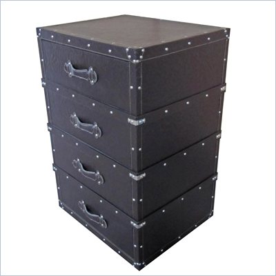 International Caravan Charlotte 4 Drawer Chest in Faux Leather