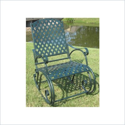 International Caravan Ferini Outdoor Diamond Lattice Patio Rocker