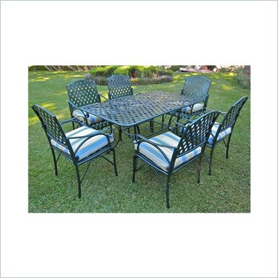 International Caravan Ferini 7 Piece Diamond Lattice Patio Dining Set