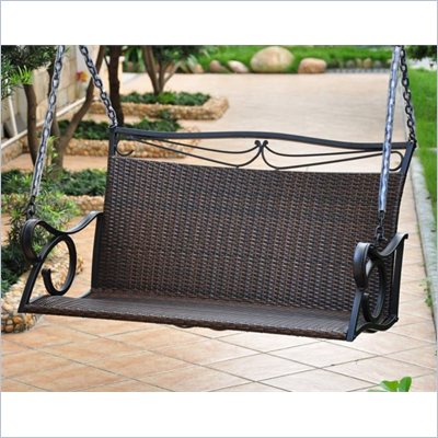 International Caravan Lisbon Loveseat Porch Swing in Chocolate 