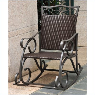 International Caravan Lisbon Wicker Rocking Chair in Chocolate 