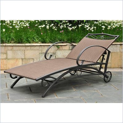 International Caravan Lisbon Multi Position Chaise in Antique Brown 