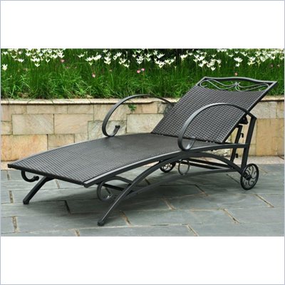 International Caravan Lisbon Multi Position Chaise in Black Antique 
