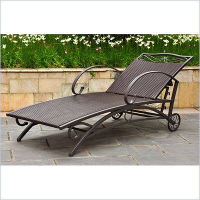 International Caravan Lisbon Multi Position Chaise Lounge in Chocolate 