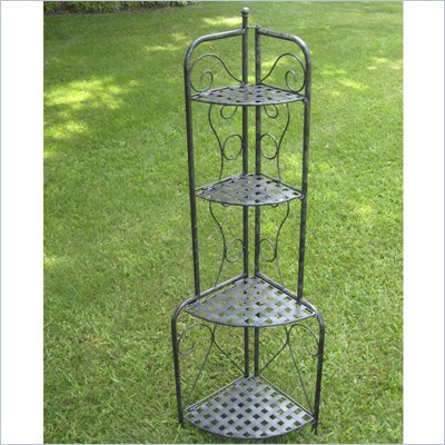 International Caravan Mandalay Outdoor Corner Bakers Rack