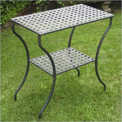 International Caravan Mandalay Rectangular 2-Tier Patio Table