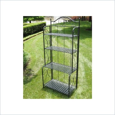 International Caravan Mandalay Iron Indoor/Outdoor Bakers Rack