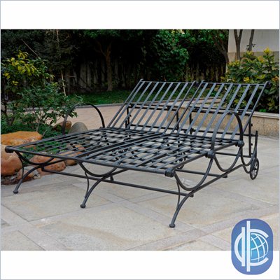 International Caravan Mandalay Iron Multi-Postion Double Chaise Lounge