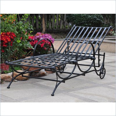 International Caravan Mandalay Iron Patio Multi-Position Chaise Lounge