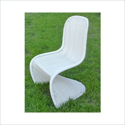 International Caravan Mary Wicker Contemporary Patio Chair in White
