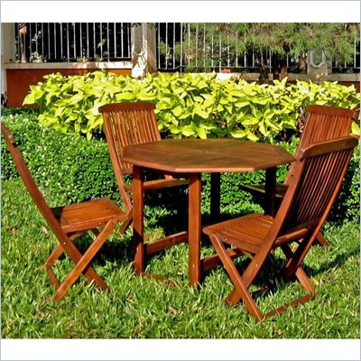 International Caravan Paris 5 Piece Outdoor Wooden Patio Set