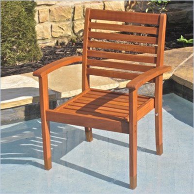 International Caravan Royal Tahiti Oslo Chair in Balau Stain(Set of 2)