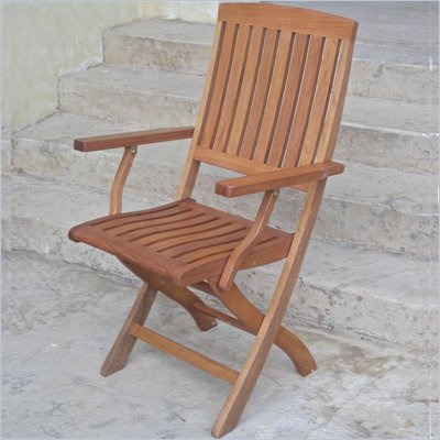 International Caravan Set of 2 Royal Tahiti Folding Wood Patio Chairs