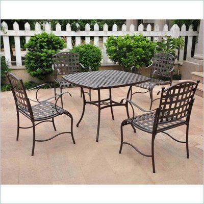 International Caravan Santa Fe Set of 5 Wrought Iron Patio Set