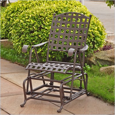 International Caravan Santa Fe Wrought Iron Outdoor Patio Glider