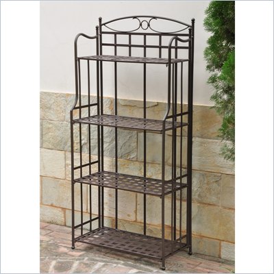 International Caravan Santa Fe Outdoor Iron Bakers Rack