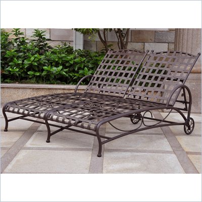 International Caravan Santa Fe Wrought Iron Double Patio Chaise Lounge