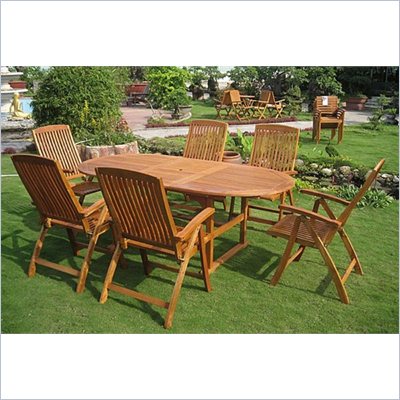 International Caravan Saragossa 7 Piece Dining Set in Balau Stain 