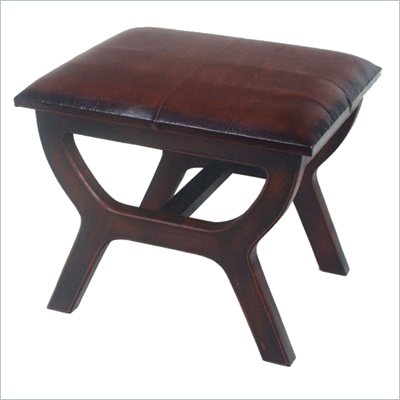 International Caravan  Sicily Faux Leather Stool in Brown