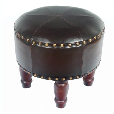 International Caravan Sicily 17" Round Stool in Dark Chocolate