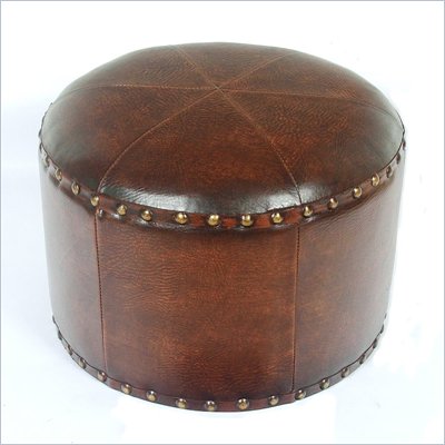 International Caravan Sicily 17" Round Stool in Brown
