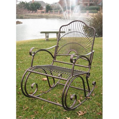 International Caravan Sun Ray Iron Patio Rocker