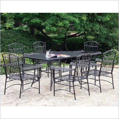 International Caravan Tropico 7 Piece Iron Patio Dining Set