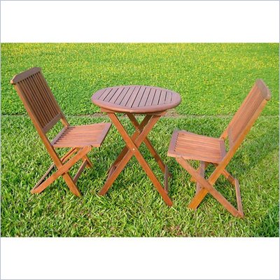 International Caravan Valdona Folding Chair in Premium Stain(Set of 2)