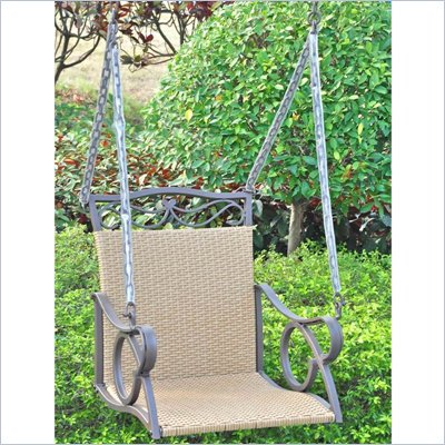 International Caravan Valencia Outdoor Wicker Hanging Patio Swing