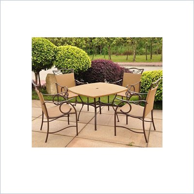 International Caravan Valencia Outdoor Wicker 5 Piece Patio Set